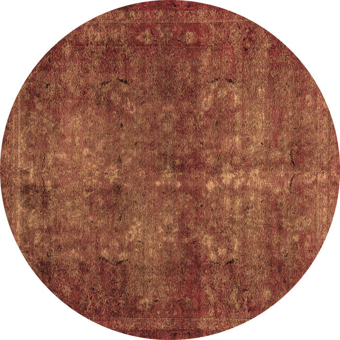 Round Machine Washable Abstract Brown Modern Rug, wshabs2858brn