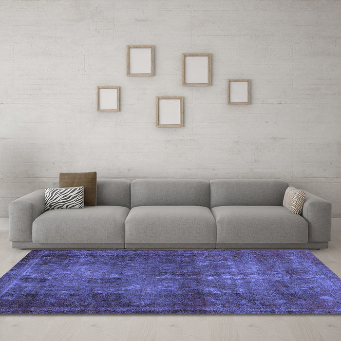 Machine Washable Abstract Blue Modern Rug in a Living Room, wshabs2858blu
