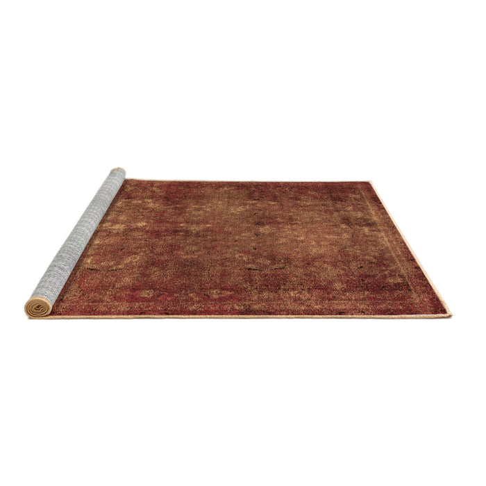 Sideview of Machine Washable Abstract Brown Modern Rug, wshabs2858brn