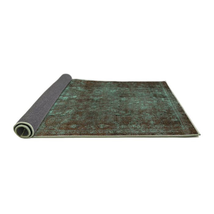 Sideview of Abstract Turquoise Modern Rug, abs2858turq