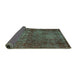 Sideview of Abstract Turquoise Modern Rug, abs2858turq