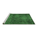 Sideview of Machine Washable Abstract Emerald Green Modern Area Rugs, wshabs2858emgrn