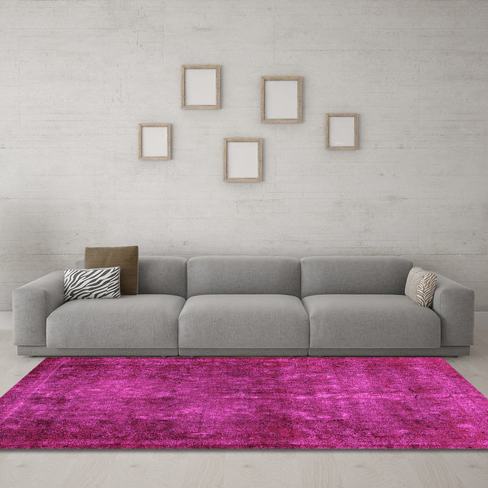 Machine Washable Abstract Pink Modern Rug in a Living Room, wshabs2858pnk