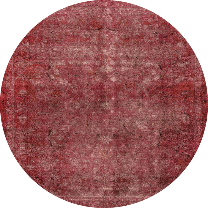 Round Abstract Red Modern Rug, abs2858