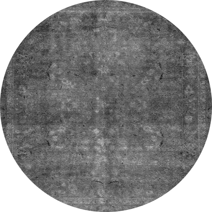 Round Machine Washable Abstract Gray Modern Rug, wshabs2858gry