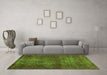 Machine Washable Abstract Green Modern Area Rugs in a Living Room,, wshabs2858grn