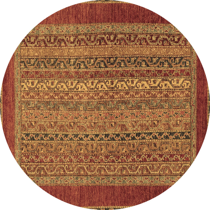 Round Abstract Brown Modern Rug, abs2859brn