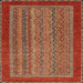 Square Abstract Red Modern Rug, abs2859