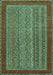 Machine Washable Abstract Turquoise Modern Area Rugs, wshabs2859turq