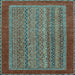 Square Machine Washable Abstract Light Blue Modern Rug, wshabs2859lblu