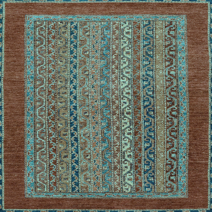 Square Abstract Light Blue Modern Rug, abs2859lblu