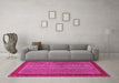 Machine Washable Abstract Pink Modern Rug in a Living Room, wshabs2859pnk