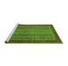 Sideview of Machine Washable Abstract Green Modern Area Rugs, wshabs2859grn