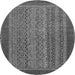 Round Machine Washable Abstract Gray Modern Rug, wshabs2859gry