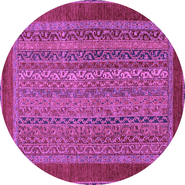 Round Machine Washable Abstract Purple Modern Area Rugs, wshabs2859pur
