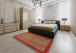 Abstract Red Modern Rug in a Bedroom, abs2859