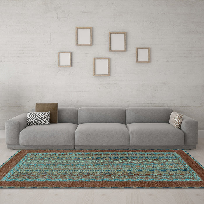 Machine Washable Abstract Light Blue Modern Rug in a Living Room, wshabs2859lblu