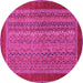 Round Abstract Pink Modern Rug, abs2859pnk