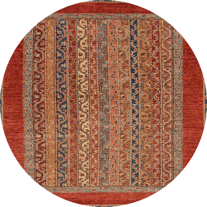 Round Abstract Red Modern Rug, abs2859