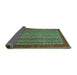 Sideview of Abstract Turquoise Modern Rug, abs2859turq