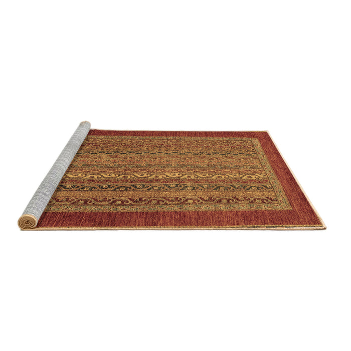 Sideview of Machine Washable Abstract Brown Modern Rug, wshabs2859brn