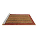 Sideview of Machine Washable Abstract Brown Modern Rug, wshabs2859brn