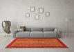 Machine Washable Abstract Orange Modern Area Rugs in a Living Room, wshabs2859org