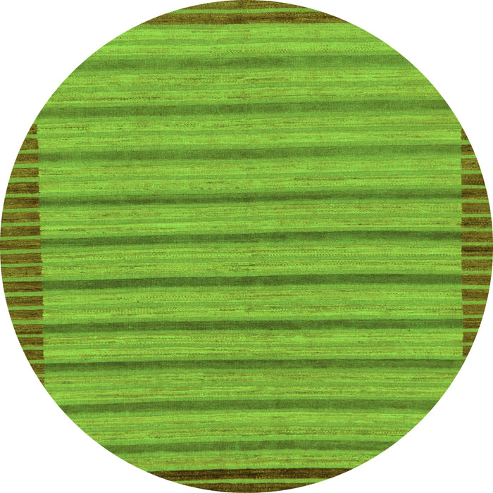 Round Oriental Green Modern Rug, abs285grn