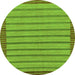 Round Oriental Green Modern Rug, abs285grn