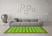 Machine Washable Oriental Green Modern Area Rugs in a Living Room,, wshabs285grn