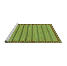 Sideview of Machine Washable Oriental Turquoise Modern Area Rugs, wshabs285turq