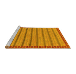 Sideview of Machine Washable Oriental Yellow Modern Rug, wshabs285yw