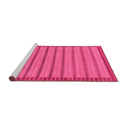 Sideview of Machine Washable Oriental Pink Modern Rug, wshabs285pnk