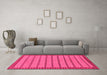 Machine Washable Oriental Pink Modern Rug in a Living Room, wshabs285pnk