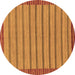 Round Oriental Brown Modern Rug, abs285brn