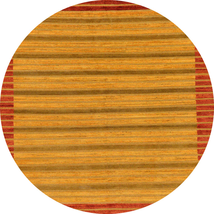 Round Abstract Orange Red Oriental Rug, abs285