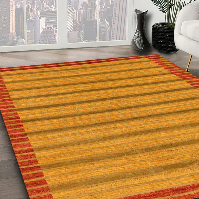 Machine Washable Abstract Orange Red Rug in a Family Room, wshabs285