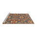 Sideview of Machine Washable Abstract Chestnut Brown Rug, wshabs2860