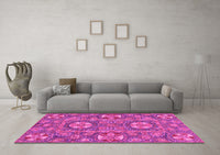 Machine Washable Abstract Pink Modern Rug, wshabs2860pnk