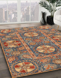 Abstract Chestnut Brown Modern Rug, abs2860