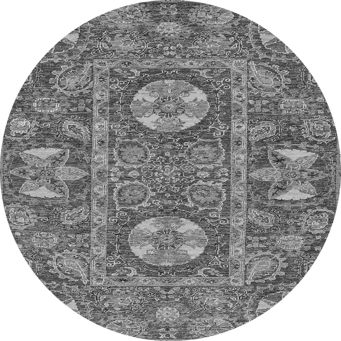 Round Machine Washable Abstract Gray Modern Rug, wshabs2860gry