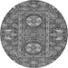 Round Machine Washable Abstract Gray Modern Rug, wshabs2860gry