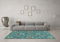 Machine Washable Abstract Light Blue Modern Rug, wshabs2860lblu