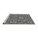 Sideview of Machine Washable Abstract Gray Modern Rug, wshabs2860gry