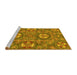 Sideview of Machine Washable Abstract Yellow Modern Rug, wshabs2860yw