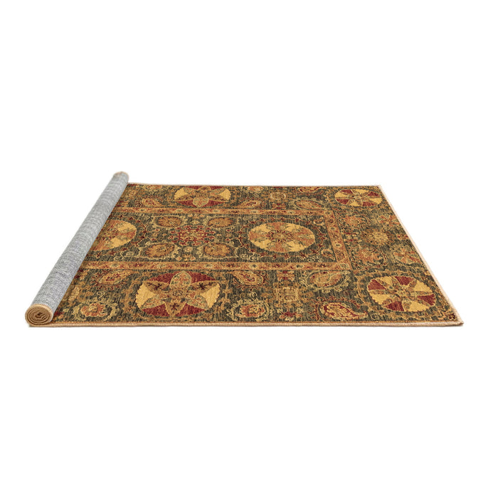 Sideview of Machine Washable Abstract Brown Modern Rug, wshabs2860brn