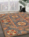 Abstract Chestnut Brown Modern Rug in Family Room, abs2860