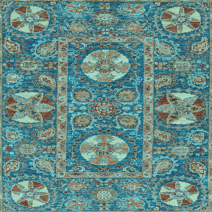 Square Abstract Light Blue Modern Rug, abs2860lblu