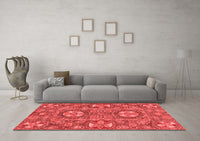 Machine Washable Abstract Red Modern Rug, wshabs2860red