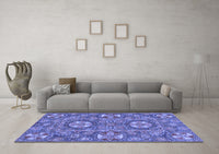 Machine Washable Abstract Blue Modern Rug, wshabs2860blu